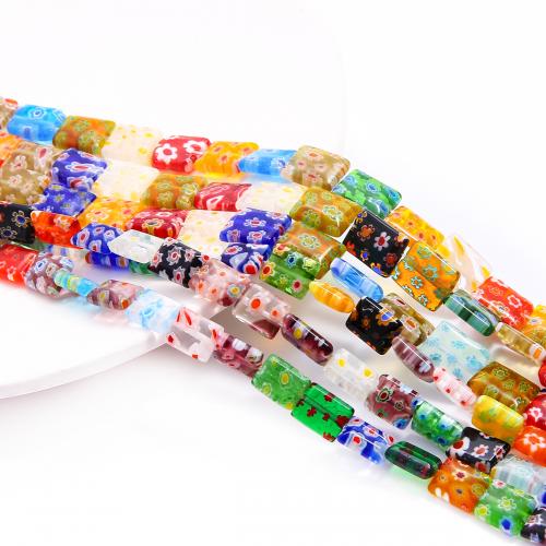 Evil Eye Lampwork Beads, Rectangle, DIY mixed colors [