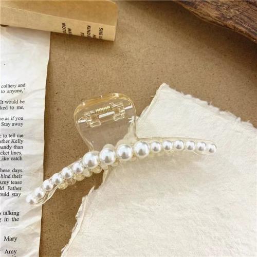 Plastic Pearl Hair Claw Clip, with Plastic & for woman 