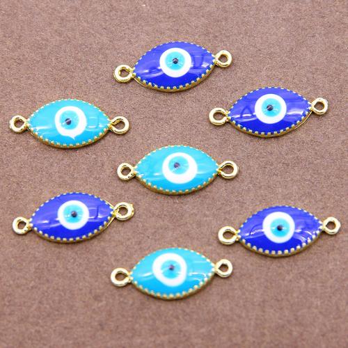 Evil Eye Jewelry Connector, Zinc Alloy, gold color plated, fashion jewelry & DIY & enamel & 1/1 loop Approx 