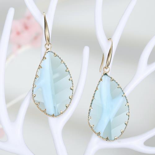 Crystal Drop Earring, with Zinc Alloy, Teardrop, plated, fashion jewelry & for woman 