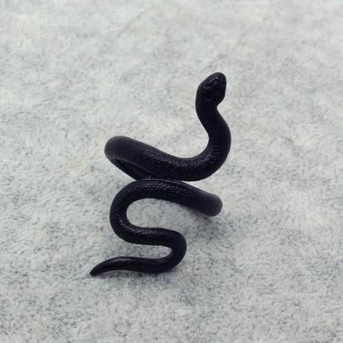 Anillo de Aleación de Zinc, Serpiente, Joyería & unisexo, Negro, tamaño:7, Vendido por UD