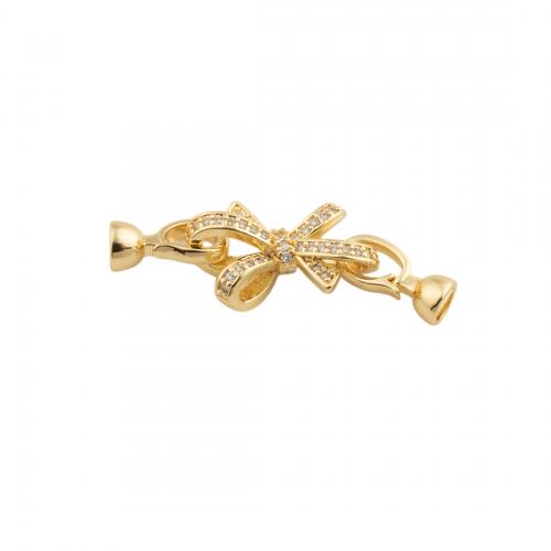 Brass Bracelet Findings, Bowknot, plated, DIY & micro pave cubic zirconia Approx 1.5mm 