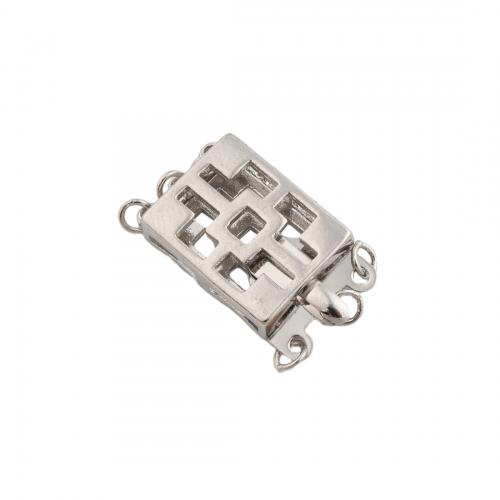 Brass Box Clasp, platinum color plated, DIY Approx 2.5mm [