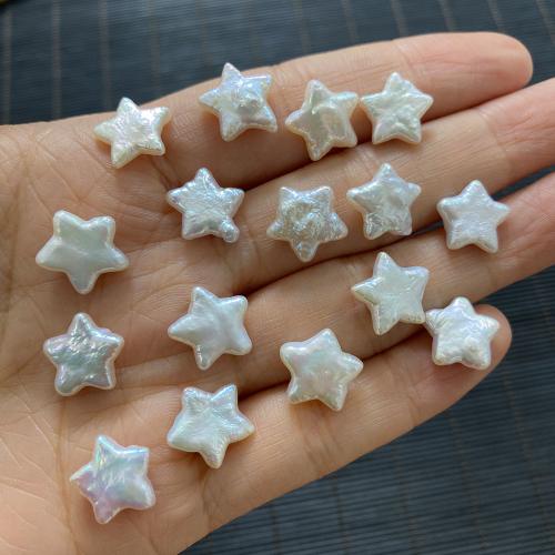 No Hole Cultured Freshwater Pearl Beads, Star, DIY, white, 12mm 