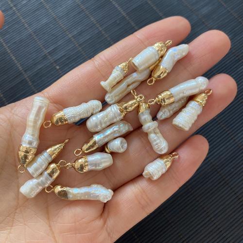 Natural Freshwater Pearl Loose Beads, with Brass, DIY, white, aboutuff1a5-35mm 