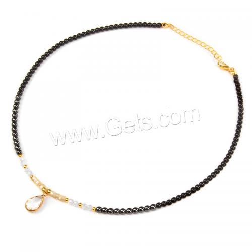 Black Stone Bracelet, with Crystal & Zinc Alloy, fashion jewelry & for woman Approx 40 cm 