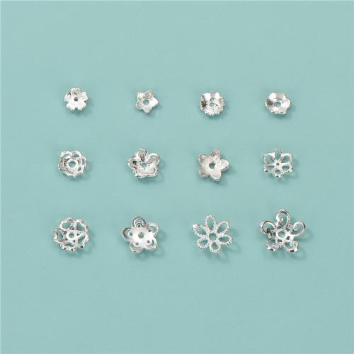 Sterling Silver Bead Caps, 925 Sterling Silver, polished, DIY silver color 