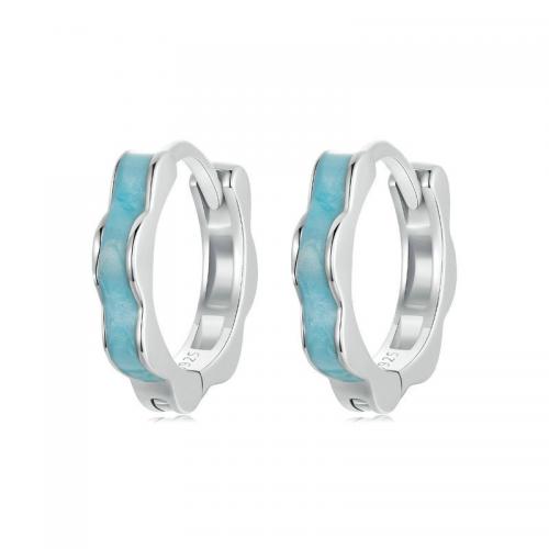 Sterling Silver Huggie Hoop Earring, 925 Sterling Silver, fashion jewelry & for woman & enamel 