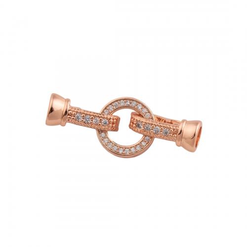 Brass Bracelet Findings, rose gold color plated, DIY & micro pave cubic zirconia 