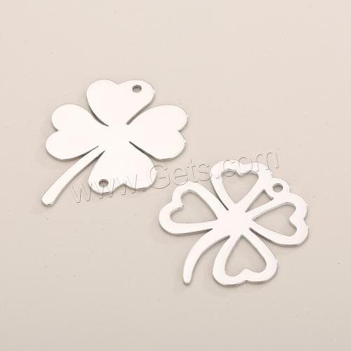 Stainless Steel Clover Pendant, 304 Stainless Steel, Four Leaf Clover, plated, DIY 
