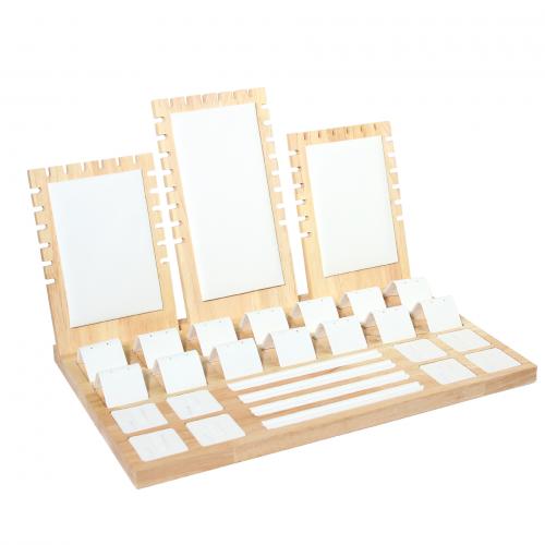 Multi Purpose Jewelry Display, Wood, with PU Leather & Velveteen, durable & multifunctional [