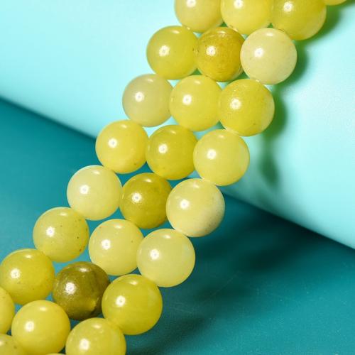 Jade Zitrone Perle, Zitronen Jade, rund, DIY & verschiedene Größen vorhanden, gelb, verkauft von Strang