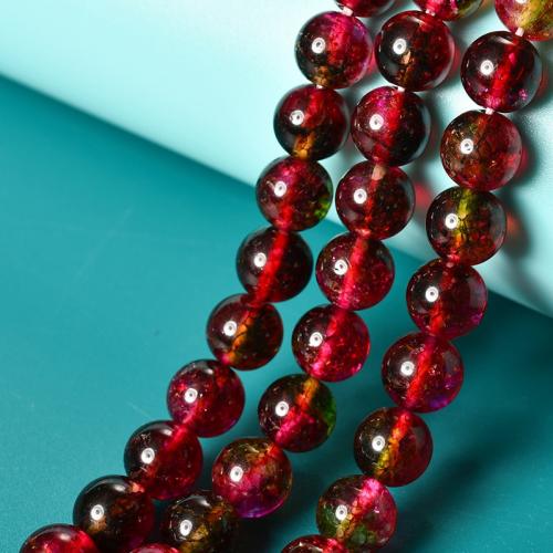 Fluorit Perlen, rund, DIY & verschiedene Größen vorhanden, rot, verkauft von Strang