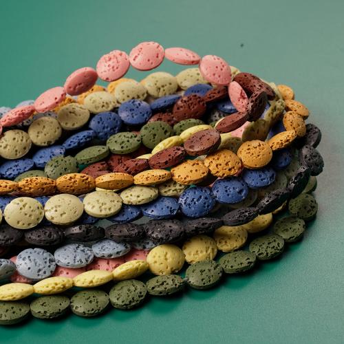 Multicolor Lava Beads, Oval, DIY [