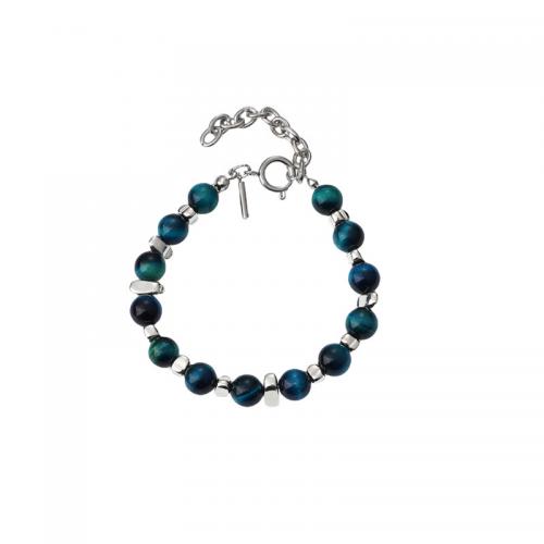 Gemstone Bracelets, 304 Stainless Steel, with Natural Stone, with 5CM extender chain, stoving varnish, Unisex Approx 16.5 cm 