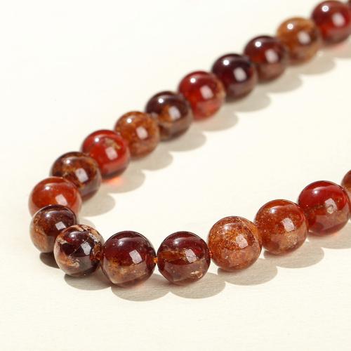 Natural Garnet Beads, Round, polished, DIY orange 