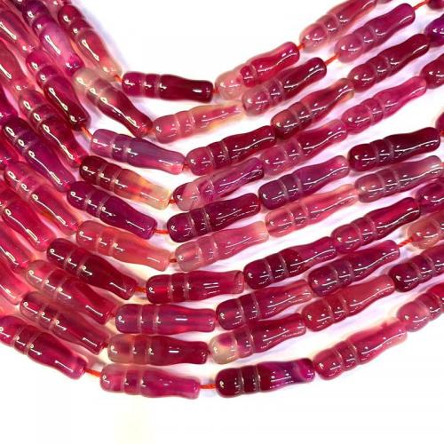 Agate Beads, polished, DIY, bright rosy red Approx 38-40 cm 