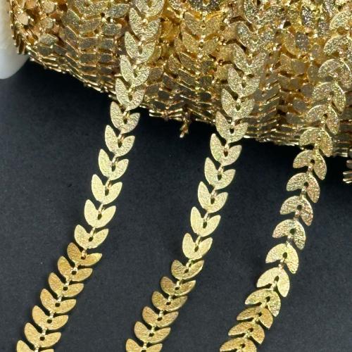 Brass Herringbone Chain, KC gold color plated, DIY & hollow & frosted nickel, lead & cadmium free [