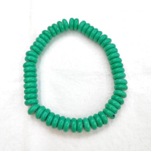 Gemstone Bracelets, Natural Stone, Abacus, polished, fashion jewelry & Unisex, green, 8mm Approx 18 cm 