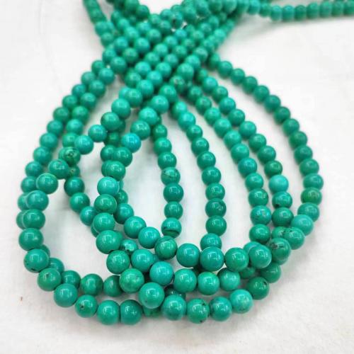 Single Gemstone Beads, Natural Stone, Round, polished, DIY green Approx 38 cm 