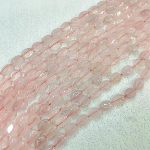 Natural Rose Quartz Beads, Oval, polished, DIY, pink Approx 