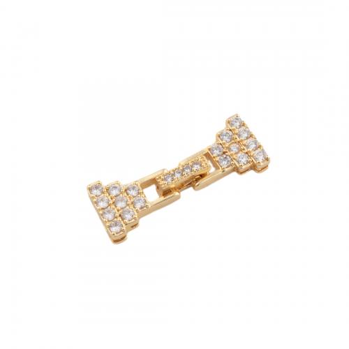 accessoire de bijoux en argent pur, Argent sterling 925, Plaqué d'or, DIY & pavé de micro zircon Environ 1mm, Vendu par PC