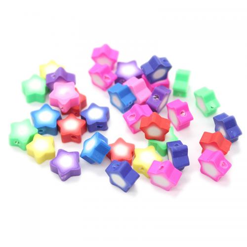 Polymer Clay Jewelry Beads, Star, DIY, mixed colors Approx 2mm 