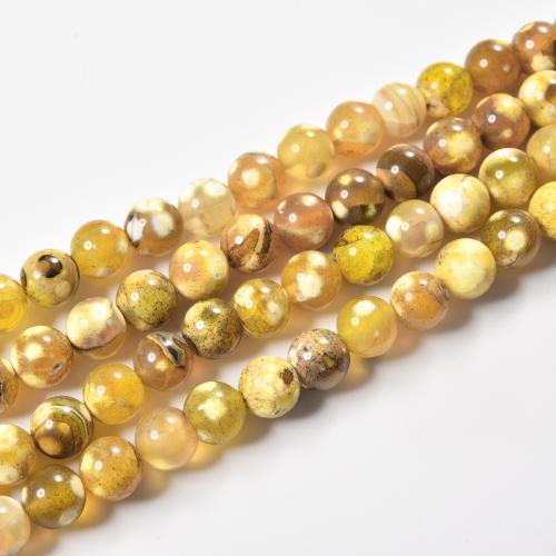 Natürliche Feuerachat Perlen, rund, DIY & verschiedene Größen vorhanden, keine, verkauft von Strang