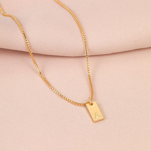 Zinc Alloy Necklace, with 5cm extender chain, Square, fashion jewelry & for woman, golden .3cm Approx 40.3 cm 