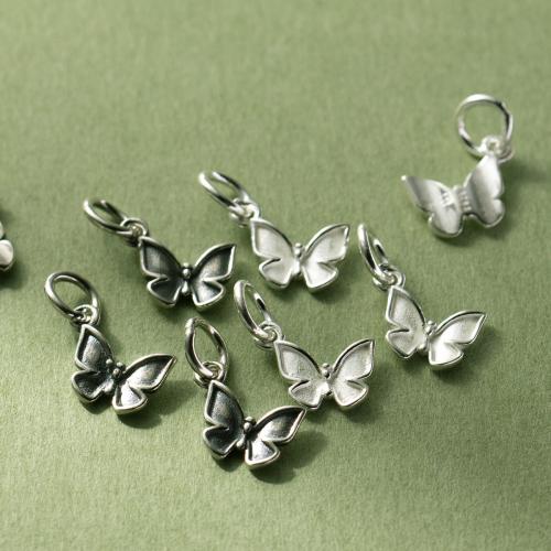 Sterling Silver Pendants, 925 Sterling Silver, Bowknot, Antique finish, DIY 