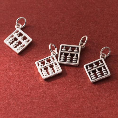 Sterling Silver Pendants, 925 Sterling Silver, Abacus, Antique finish, DIY 