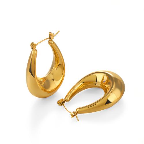 Edelstahl Baumeln Ohrring, 304 Edelstahl, Modeschmuck & verschiedene Stile für Wahl & für Frau, goldfarben, verkauft von Paar