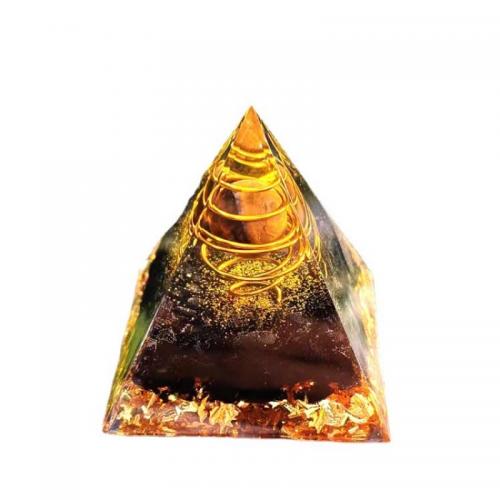 Synthetic Resin Pyramid Decoration, with Gemstone, Pyramidal, epoxy gel 