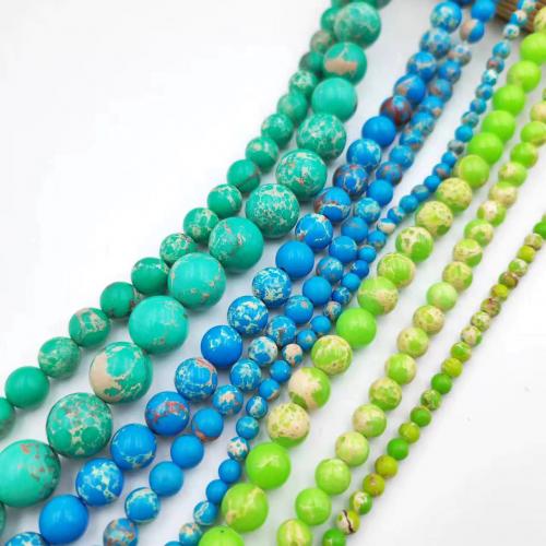 Eindruck Jaspis Perlen, Impression Jaspis, rund, poliert, DIY & verschiedene Größen vorhanden, keine, verkauft von Strang