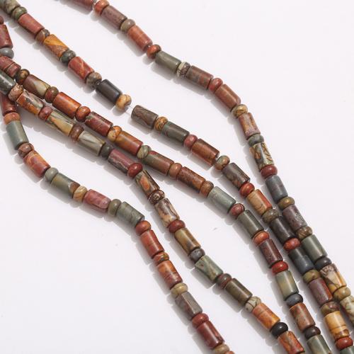 Picasso Jasper Beads, Column, polished, DIY, mixed colors Approx 38 cm [