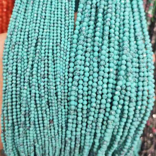 Perles en Turquoise naturelle, Rond, poli, DIY & normes différentes pour le choix, bleu, Vendu par brin[