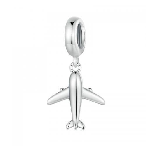 Sterling Silver Pendants, 925 Sterling Silver, Airplane, DIY Approx 4.5mm 