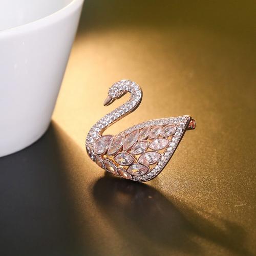 Cubic Zirconia Brooch, Zinc Alloy, fashion jewelry & micro pave cubic zirconia & for woman 