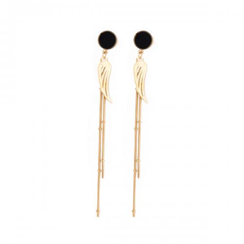 Fashion Fringe Earrings, 304 Stainless Steel, fashion jewelry & for woman, golden, 96mm 