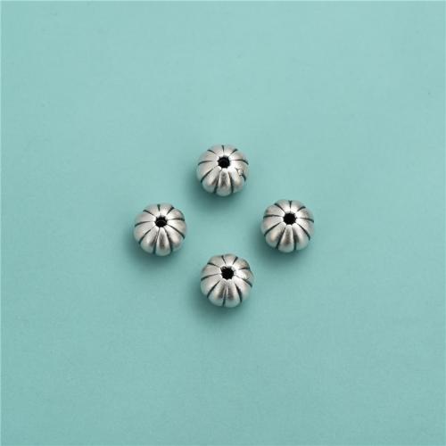 Sterling Silber Spacer Perlen, 925er Sterling Silber, Wassermelone, DIY, 7mm, Bohrung:ca. 1.5mm, verkauft von PC
