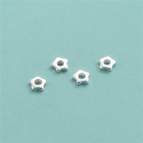 Gasket, 925 Sterling Silver, Star, DIY, silver color Approx 1mm [