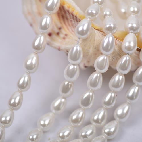 Perlas de Cristal, Perlas de vidrio, Gota, Bricolaje, más colores para la opción, 6x9mm, longitud:aproximado 40 cm, Vendido por Sarta