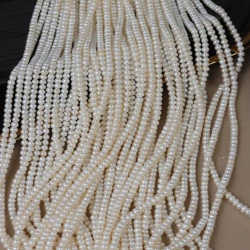 Perlas Keishi Cultivadas de Agua Dulce, Perlas cultivadas de agua dulce, Bricolaje, Blanco, 5mm, longitud:aproximado 38-39 cm, Vendido por Sarta