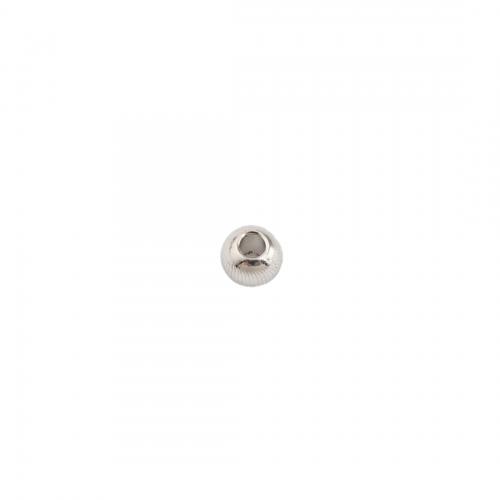 Perles vintages en argent pur, Argent sterling 925, Rond, Plaqué de platine, DIY Environ 2mm, Vendu par PC