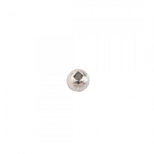 Perles vintages en argent pur, Argent sterling 925, Rond, Plaqué de platine, DIY Environ 1.5mm, Vendu par PC