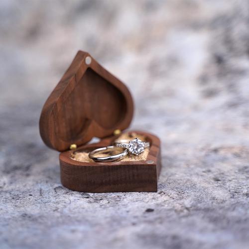 madera Caja del anillo, Corazón, diferentes estilos para la opción, 60x55x25mm, Vendido por UD