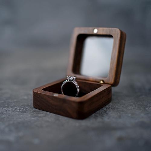 madera Caja del anillo, diferentes estilos para la opción, 55x55x25mm, Vendido por UD