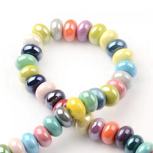 Perlmuttartige Porzellan Perlen, flache Runde, DIY & verschiedene Größen vorhanden, keine, Bohrung:ca. 2mm, ca. 100PCs/Tasche, verkauft von Tasche