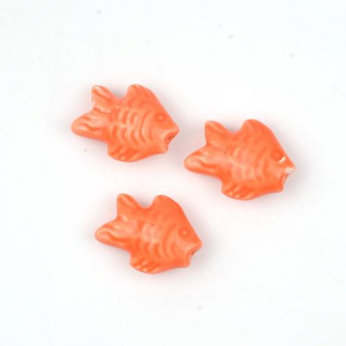 Animal Porcelain Beads, Fish, DIY Approx 2mm, Approx 