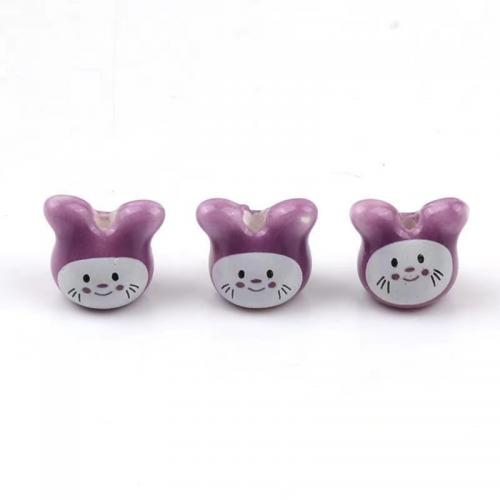 Printing Porcelain Beads, Rabbit, DIY 12mm Approx 2mm, Approx [